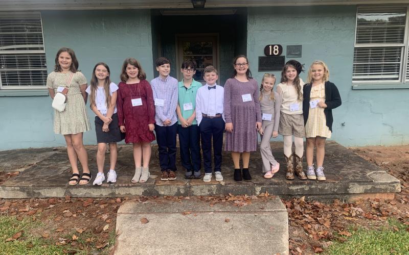 Hartwell Elementary students competing in the competition (from left to right):  Abigail Tucker, Cally Easom, Evie Johnson, Blake Hill, John Cusano, Eddie Hoy, Abigail Cain York, Scarlett Grace Thompson, Lillian Starrett, and Kiya Smith.