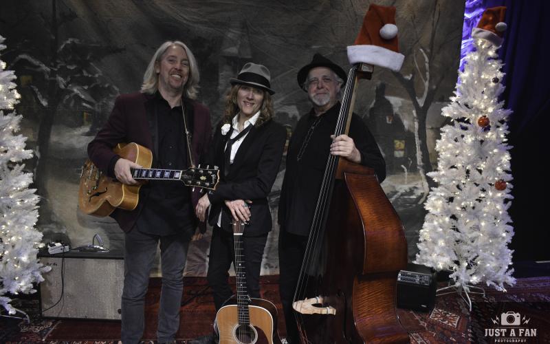 Michelle Malone (center) will perform at High Cotton Music Hall in Hartwell on Dec. 5 with The Hot Toddies including guitarist Doug Kees (left), and upright bassist Mark Lehi Jones.