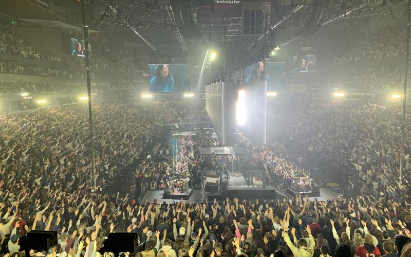 Pictured is 17,000-plus students worshiping Jesus in State Farm Arena at Passion 2025 on Jan. 2-4.