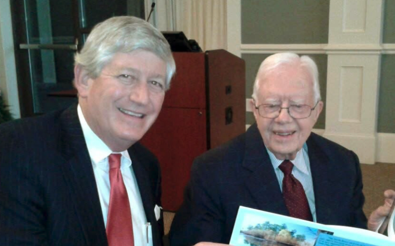 In 2012 photographer and friend Wayne Morgan wanted to produce a children’s book to encourage better stewardship of Georgia’s rivers, especially the Little Satilla near his home in Brantley County. I volunteered to write the story in the voice of his grandson Kase. Knowing that Jimmy Carter, as a boy, loved fishing in the Little Satilla with his father, I asked the 39th president to endorse our book. Here is what’s on the back cover of Kase for the Environment (left): “The Satilla Rivers were one of my favo