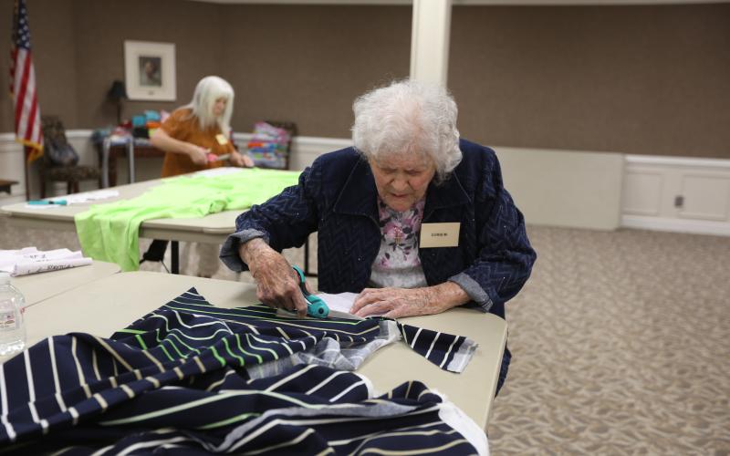 Mahannah still meets with the Tiny Stitches group once a month to prepare fabric to sew the baby clothes. (Photo/Rose Scoggins)