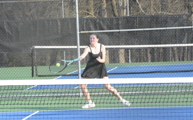 Mary Charlotte Gordon picked up a 6-3, 6-3 win at No. 2 singles to help claim a 3-2 win over East Jackson March 13. (Photo/Benjamin London)