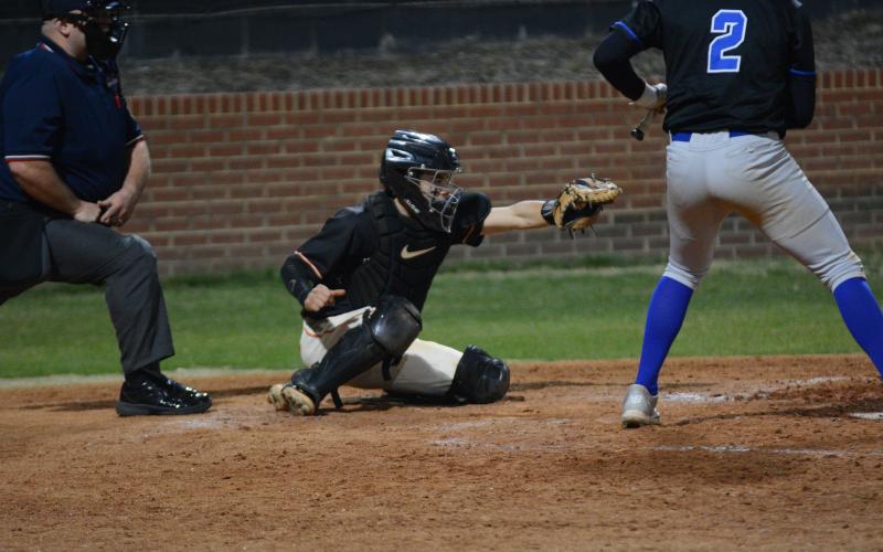 Senior catcher Pearce Mewborn batted home the winning run to avenge their loss to Elbert County, 4-3, on Feb. 28.