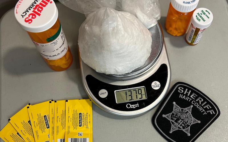 A drug bust by the Hart County Sheriff’s Office on Goldmine Holly Springs Road led to the arrest of a Royston man April 25. (Photo by the Hart County Sheriff's Office)