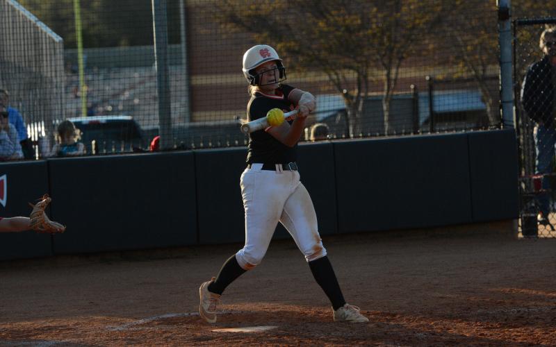 Sophomore infielder Chesnee Strickland goes 2-4 with two runs and two RBI’s in the game two 14-4 win over North Oconee. (Photo/Benjamin London)