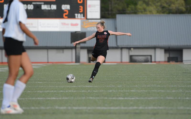 Senior midfielder Teague Pierce scores a hat-trick in the 6-1 win over Washington-Wilkes. (Photo/Benjamin London)