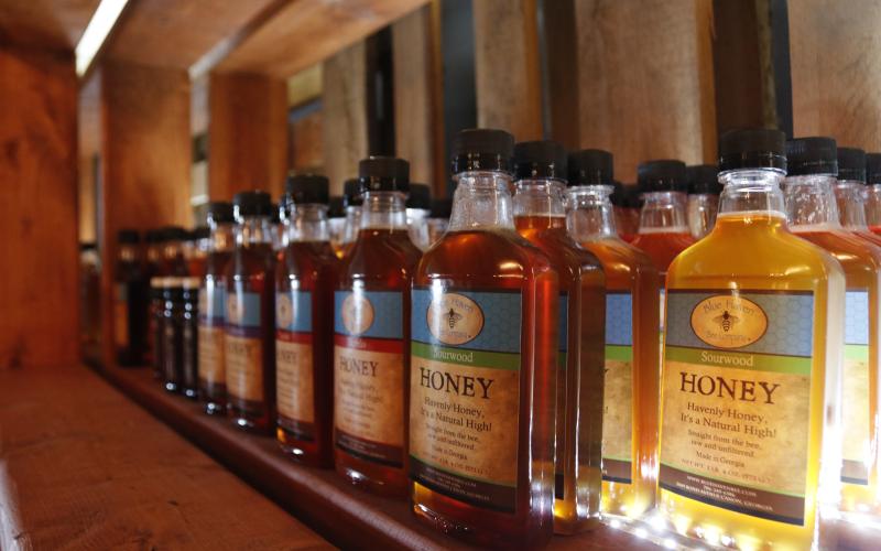 Honey from Monroe Brown’s bees is made into both honey and honey-based products for Blue Haven Bee Company and mead for Southern  Origin Meadery in Canon. (Photo/Adriana Cascio)