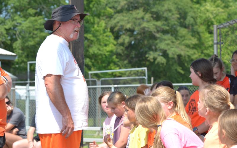 The Hart County High School Softball team hosted more than 30 campers for their annual youth softball camp as head coach Gearld Gates and current players headed the camp as they worked on hitting, fielding and pitching. (Photo/Adriana Cascio)