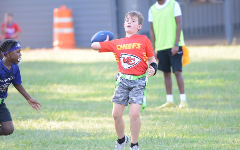 Close to 200 players have competed in season two of NFL Flag Football at the Bell Family YMCA in Hartwell. Teams that are participating this year are the Raiders, Jaguars, Lions, Cowboys, Panthers, Broncos, Falcons, Rams, Ravens, Chiefs and Bills. (Photo/Benjamin London)