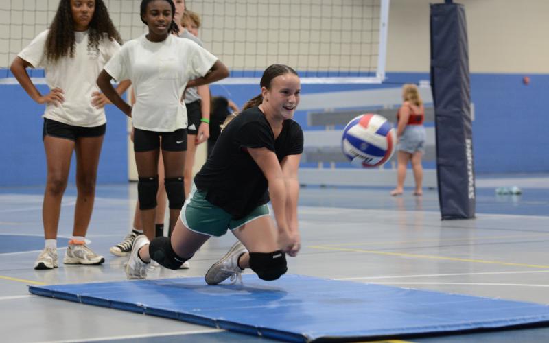The Bell Family YMCA hosted its second sport of its summer camp series with volleyball camp as sports director Kerv Augustin and current high school players helped coach the camp July 7-8 and 10-11. (Photo/Benjamin London)