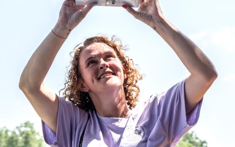 Big Hart Farm owner Maggie Jackson releases butterflies from a box during one of the farm’s many events July 5. (Photo/Bill Powell)