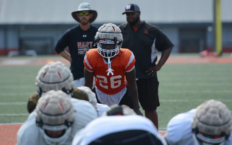 Pictured is rising sophomore running back Zeebo Harper during summer practices. (Photo/Benjamin London)