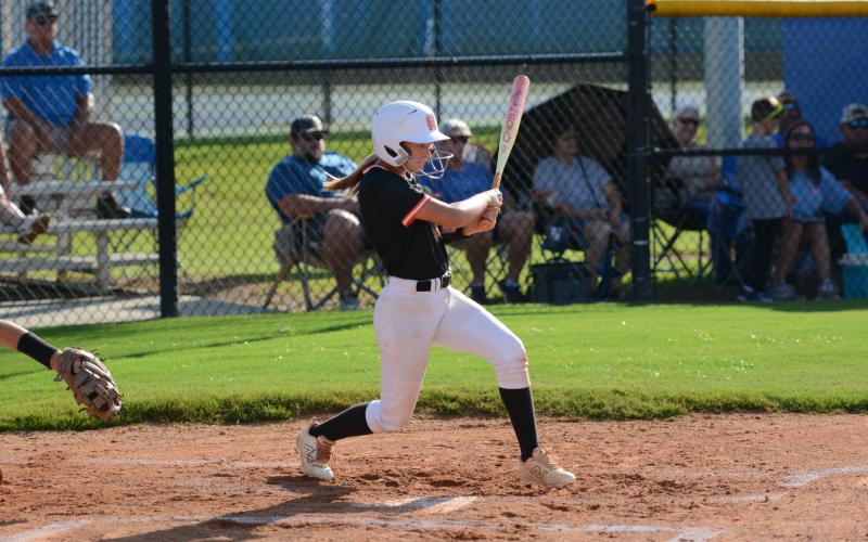 Freshman outfielder Chloie Lack goes 2-4 and drives in a run during the 5-3 win over Washington-Wilkes Aug. 14. (Photo by Benjamin London)