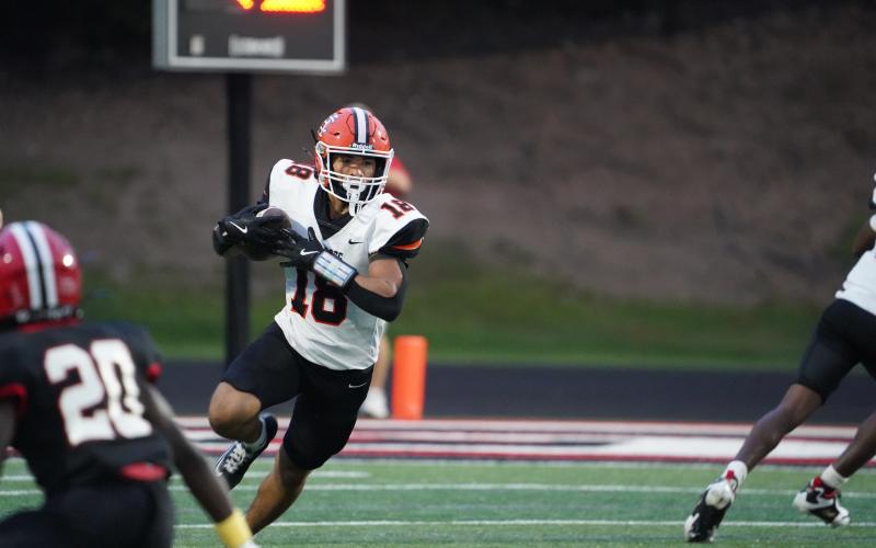 Pictured is junior running back Kaidyn Allen as he had 118 all-purpose yards in his return from injury. (Photo by Ric Williams)