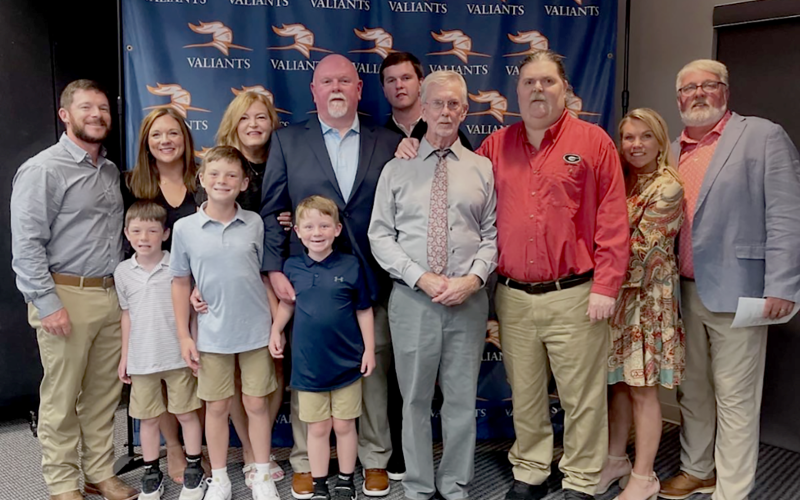 Hart County girls basketball head coach Mike Edwards was one of four individuals inducted into his high school’s Hall of Fame last week. The former four-sport athlete and coach at Valwood High School was surrounded by his family during the induction, that also included individuals and teams he was connected with during his time at his alma mater. (Photo submitted by Tammy Edwards)