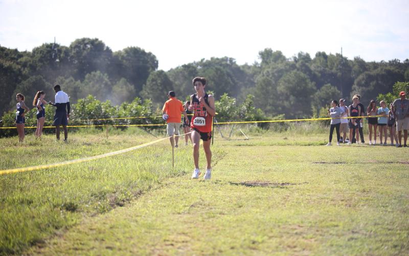 Pictured is junior Sevyn Singleton as he placed sixth and ninth in the last two meets. (Photo by Bo Underwood)