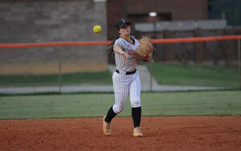 Softball’s sophomore infielder Emory McCollum earns Athlete of the Week. (Photo by Benjamin London)