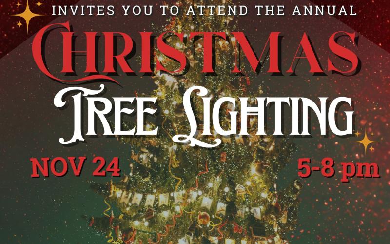 The Hart County Chamber of Commerce's annual Christmas tree lighting will be held Monday, Nov. 24 from 5 p.m. to 8 p.m. on the courthouse square. 