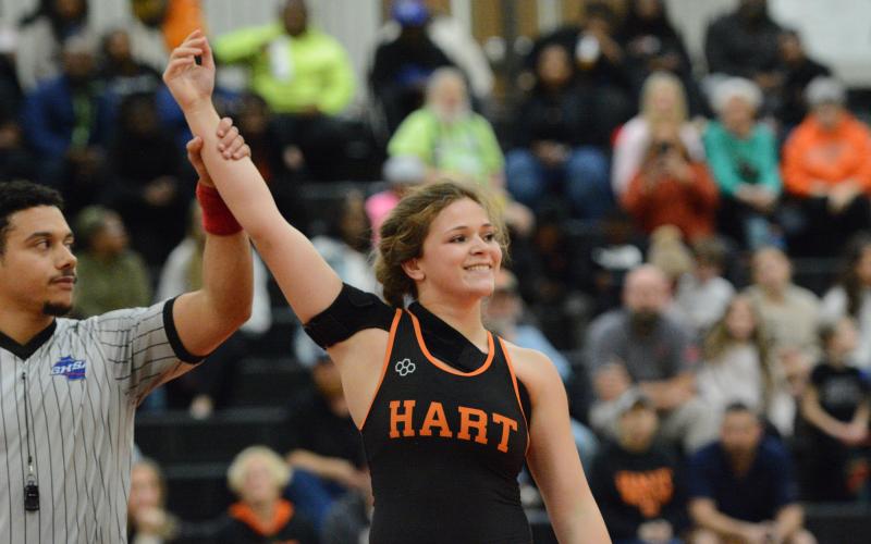 Senior Kailyn Bowers is the lone Lady Dog to advance to state after finishing second at Sectionals Feb. 6.  Photo by Benjamin London.