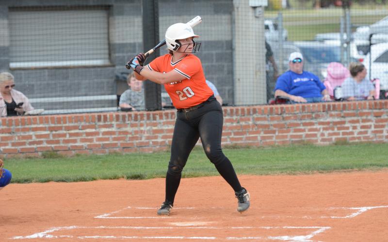 Chesnee Strickland waits for the pitch at a game earlier in the season. Photo by Benjamin London.