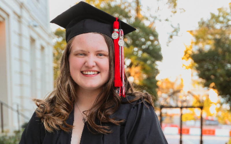 Marlie Irene Scoggins will graduate summa cum laude as a First Honor Graduate from the University of Georgia in May.  Photo by Rose Scoggins.