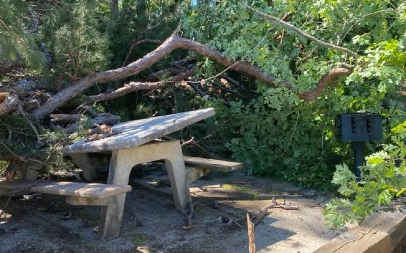 Storm damage at Elrod Ferry Recreation Area. Photo courtesy of U.S. Army Corps of Engineers.
