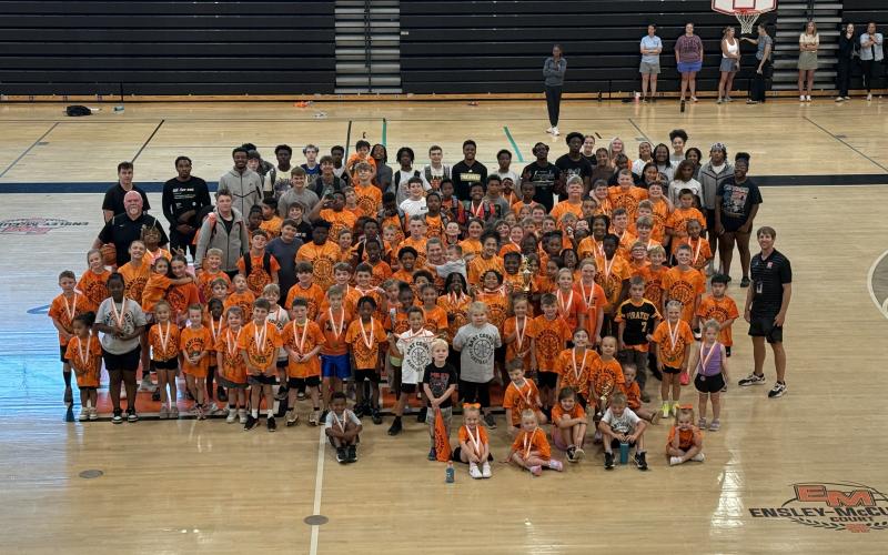 Pictured is the nearly 150 campers who attended the annual Hart County Basketball Camp June 1-3 at Hart County High School. Photo by Benjamin London.