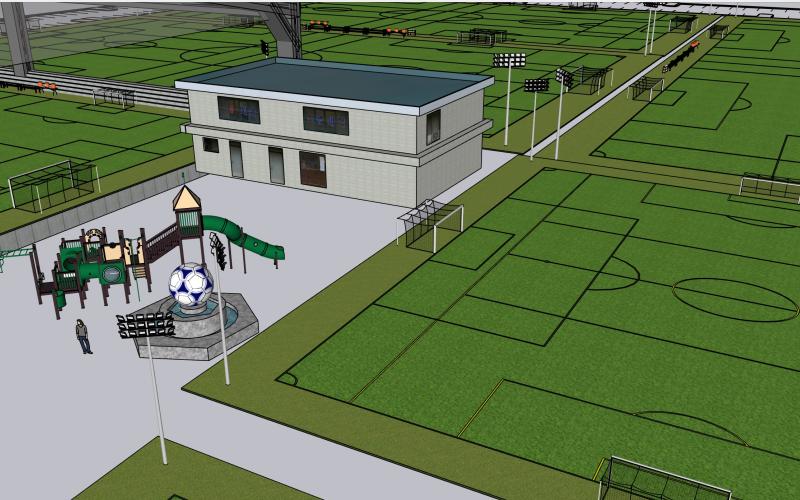 Pictured is the 14-acre home for the North Georgia Athletic Foundation’s sports complex, which will feature four full outdoor fields, 12 pickleball courts, two tennis courts, outdoor basketball court, a playground and an indoor facility to do sports year-round.  Rendering submitted by the North Georgia Athletic Foundation.