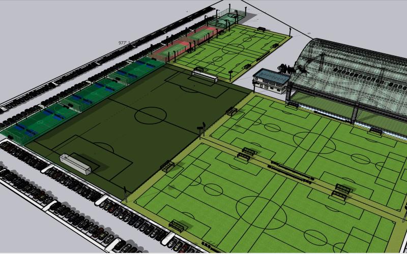 Pictured is the 14-acre home for the North Georgia Athletic Foundation’s sports complex, which will feature four full outdoor fields, 12 pickleball courts, two tennis courts, outdoor basketball court, a playground and an indoor facility to do sports year-round.  Rendering submitted by the North Georgia Athletic Foundation.