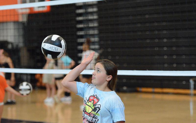 Close to 30 campers grew in the game of volleyball with the help of current and former Hart County players and coaches at the annual Youth Volleyball Camp July 9-10. Photos by Benjamin London.