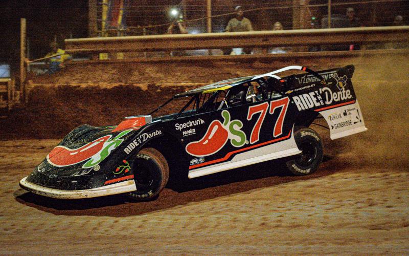 NASCAR Cup Series driver Carson Hoover competed in the Hunt the Front Feature, in which he wrecked on lap 33 to end his night with a 21st place finish in his Lavonia Speedway debut. Photo by Benjamin London.