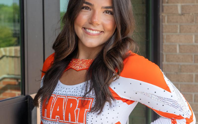 Hart County High School’s senior cheerleader Landry Wheless was named  to the Georgia Coaches Cheerleading Association’s Top 30 for Cheerleader of the Year for Classes A-AAAA July 6. Photo submitted by Hart County High School Cheer.