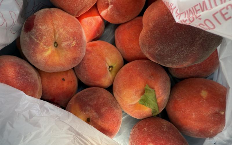 There's nothing like a bag of fresh peaches in the summer, ready to turn into peach cobbler. Photo by Rose Scoggins.