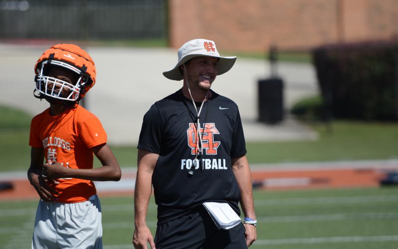 Pictured is outside linebackers coach Stephen Gomez. Photo by Benjamin London.