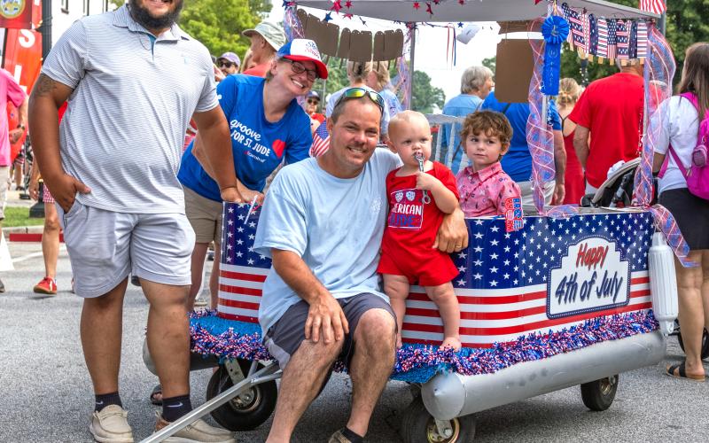 Hartwell popped with patriotism during Pre-4th festivities Saturday, June 27. The Hartwell Service League's 49th annual Pre-4th Festival filled the streets of downtown Hartwell with over 200 vendors. A highlight of the day included the annual children's parade, which brought out award-winning floats like the one above. After a fun, yet hot, day of festival-going, Hart County enjoyed the Hart County Chamber of Commerce/Discover Hartwell's annual fireworks. Festival photos by Bill Powell and Rose Scoggins.