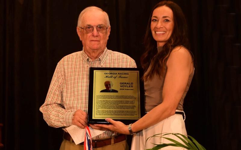 Franklin County’s Gerald Voyles was inducted into the Georgia Racing Hall of Fame during a ceremony Saturday in Dawsonville. Photos by Tom Reed, courtesy of the Georgia Racing Hall of Fame.