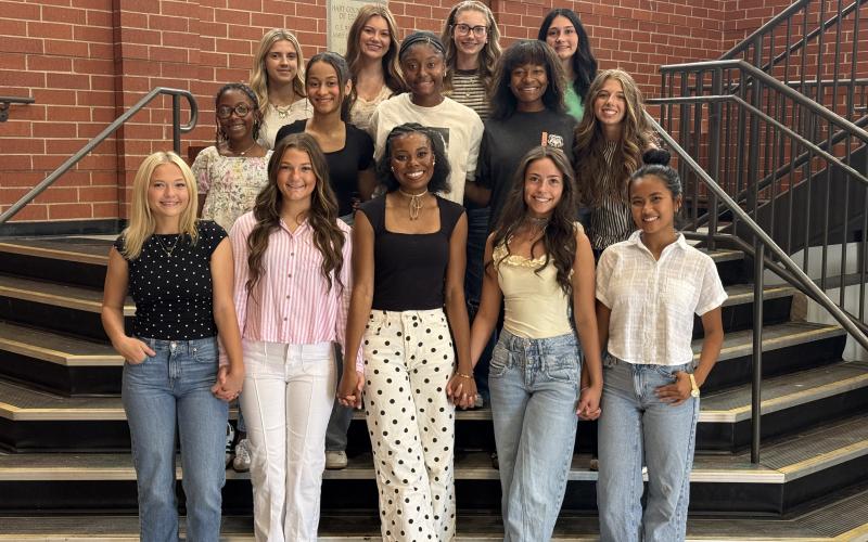 The 2026 Homecoming Court includes (above, first row, L-R) seniors Carly Dutton, Kamryn McIntosh, Yukira Montgomery, Scarlett Lewis and Esther Chin; (second row, L-R) Jordynn Ashmore, Peyton Barrow, Morgan Carter, E'Lasia Bowen and Ava Shiflet; and (third row, L-R) Kendall Mewborn, Bella Beck, Aliza Beeson and Maci Dudley. Photo submitted by Megan Milford.