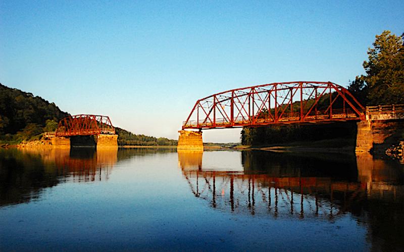 This photograph by Angie Ramage of Toccoa captures the subtle shades of color created on Broken Bridges by the late evening sun.