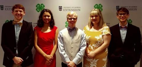 Photo submitted — The State 4-H Congress group from Hartwell were, from left to right, Sean Leard, Rachel Tellano, Gabe Harrison, Victoria Burns and Ben Tellano.