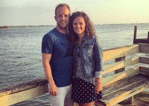 Scott and Megan Lykins pose for a photo. Megan is the new sports director for the Bell Family YMCA. 