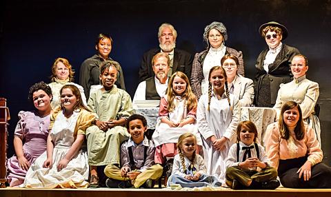 Photo submitted — The cast of “The Miracle Worker” is pictured. Seated and kneeling from left to right are Sophia Hernandez, Peyton Donald, Devin Ellison, Scarlett Grace Thompson, Beth Mason, Wyatt Donald and Brianna Isbell. Seated in chairs are Arlene Ford, Nae Nae Hill, Philip Johnson, Claire Hoy, Max Donald and Traci Mason. Standing are Myia Hill, Bob Axton, Hannah Payne, Reagan Donald. Not pictured is Marlie Wilson.