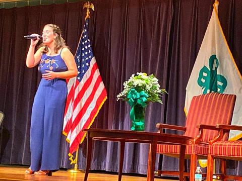 Photo submitted — Hart County High School senior Kate Hobson performs at the 4-H Hall of Fame induction ceremony on Oct. 11 in Chevy Chase, Md.