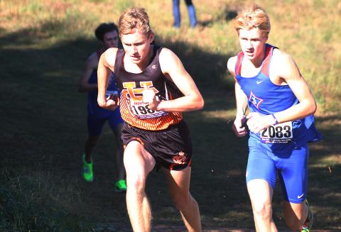 Sunshot by Grayson Williams — Hart County runner Sam Garringer pulls away from the competition on Oct. 24 in Franklin County on his way to first-place finish at the Region 8-AAA meet.