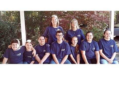 Pictured from left to right in the front row are Zeb Brister, Alex McBride, Katie Moon, Kaleb Waddell, Mary Beth White, Emma Shiflet and Lily Moon. On the back row are Michelle McClain and Amy Burns.