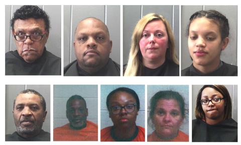 From left to right, top row, R.C. Oglesby, Steven Oglesby, Amy Oglesby, Dasia Oglesby. Bottom row, Nelson Blackwell, Thomas Strange, Tyqushia Oglesby, Debra Craig, Monique Oglesby.