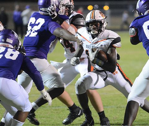 Sunshot from file by Grayson Williams - Malachi Thomas, No. 19, celebrates a touchdown with quarterback Luke Lee during the 2019 Hart County football season.