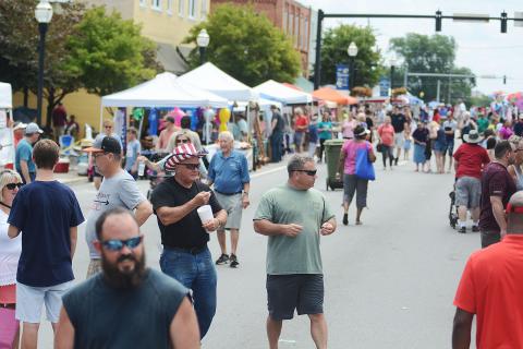 Sunshot from file - The crowd at the Pre-Fourth celebration in downtown Hartwell enjoys the festival last June. The Hartwell Main Street Program has been named the Main Street Program of the Month for January 2020.