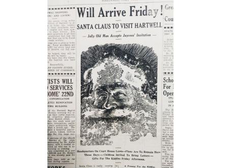 The front page from Dec. 20, 1940, featured an announcement that Santa Claus was coming to town.