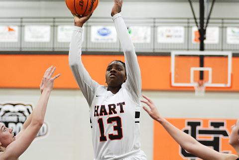Sunshot by Michael Hall - Nakia Haley puts up a jumpshot against Jackson County on Jan. 10 at Hart County High School. 
