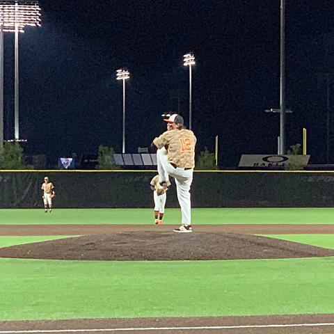 Photo submitted Will Dean deals from the mound on Saturday in Cartersville when he pitched a no hitter against Riverwood.